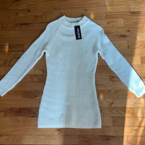 NWT Boohoo Cream Knit Dress